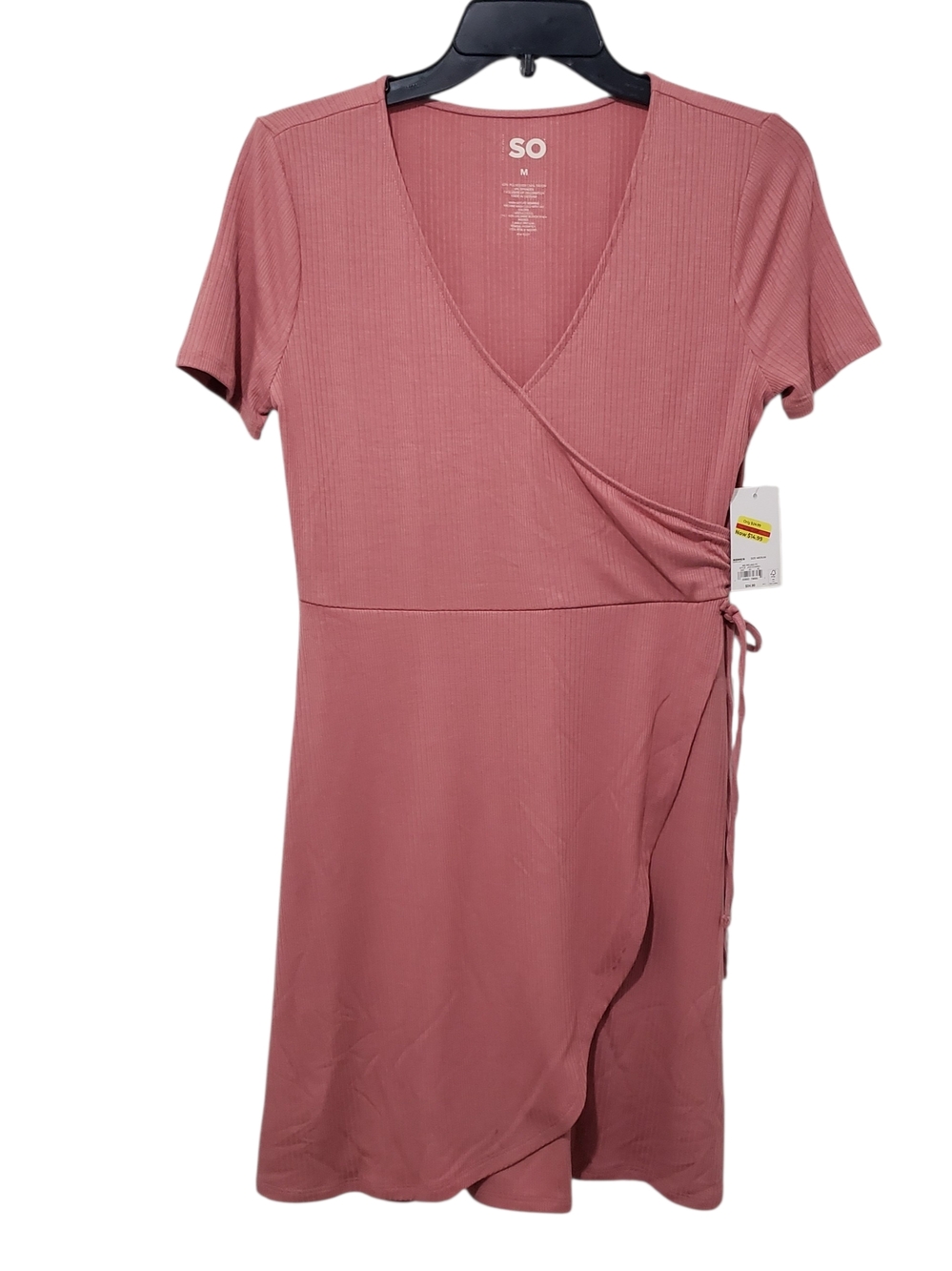 SO Dusty Rose Wrap Short Sleeve Mini Dress NEW | Medium